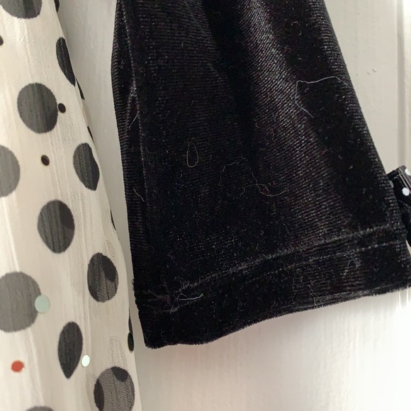 Bonnie Baby Black Velvet Polka Dot Dress Pink Rose 18M - Picture 6 of 14